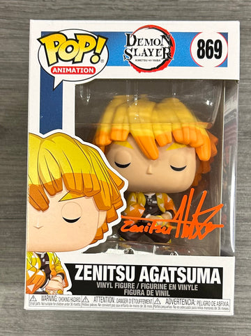 Signed Zenitsu Agatsuma Vinyl Funko Pop 869 - Freddy's Box