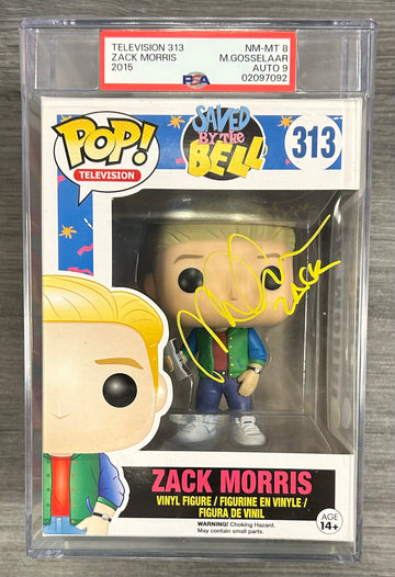 Signed and Graded Zack Morris Vinyl Funko Pop 313 - Freddy's Box