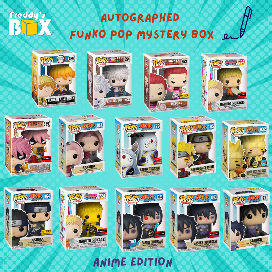 Autographed Funko Pop Box Anime Edition COA Certification by JSA